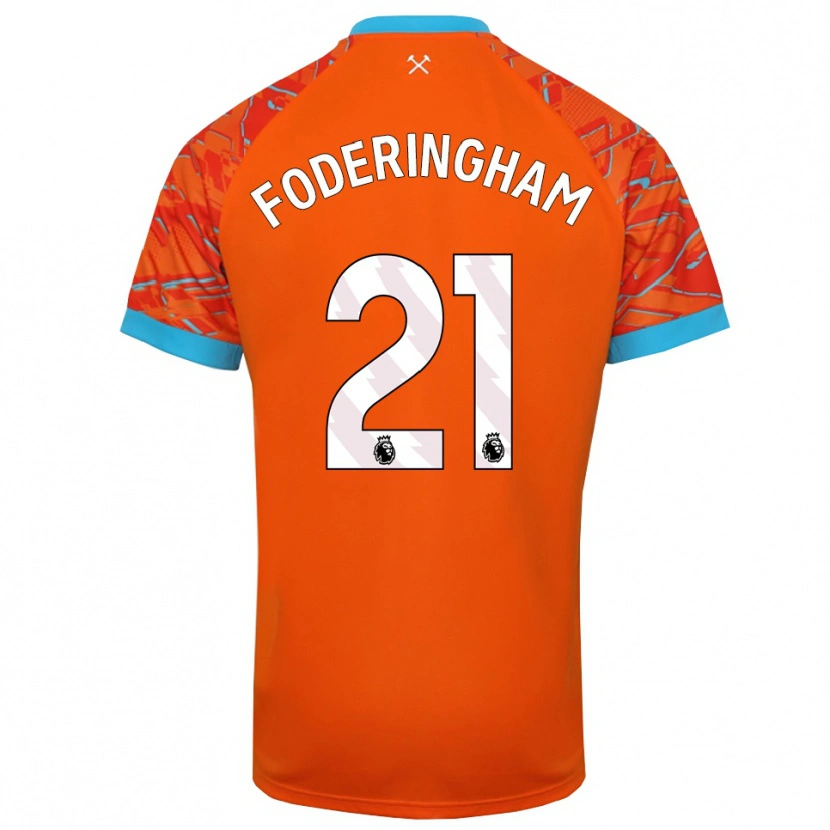 Danxen Børn Wes Foderingham #21 Orange Hvid Målmandstrøje 2025/26 Trøje T-shirt