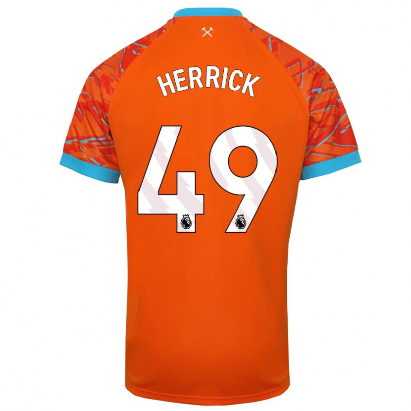 Danxen Børn Finlay Herrick #49 Orange Hvid Målmandstrøje 2025/26 Trøje T-shirt