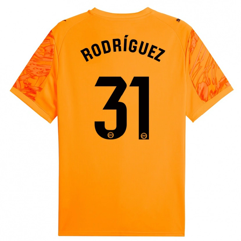 Danxen Børn Adrián Rodríguez #31 Orange Sort Målmandstrøje 2025/26 Trøje T-shirt