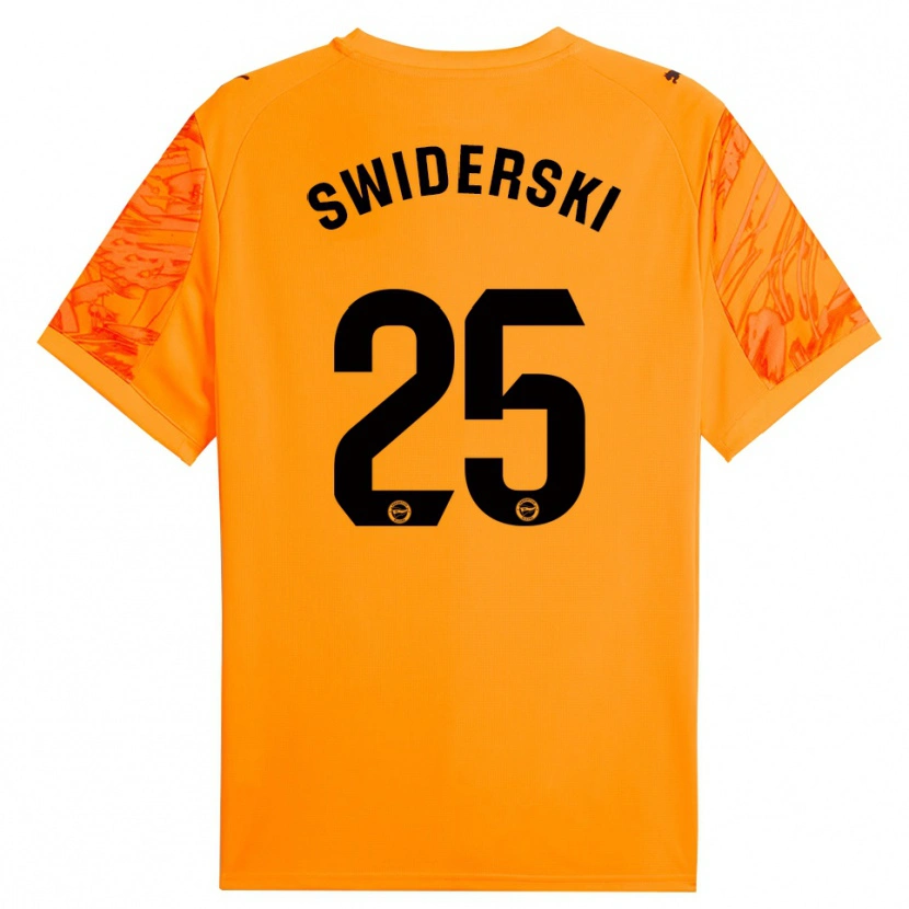 Danxen Børn Grégoire Swiderski #25 Orange Sort Målmandstrøje 2025/26 Trøje T-shirt