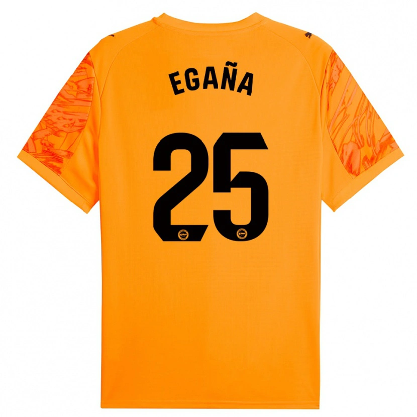 Danxen Børn Eider Egaña #25 Orange Sort Målmandstrøje 2025/26 Trøje T-shirt