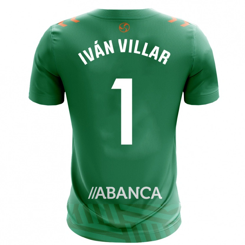 Danxen Børn Iván Villar #1 Grøn Hvid Målmandstrøje 2025/26 Trøje T-shirt