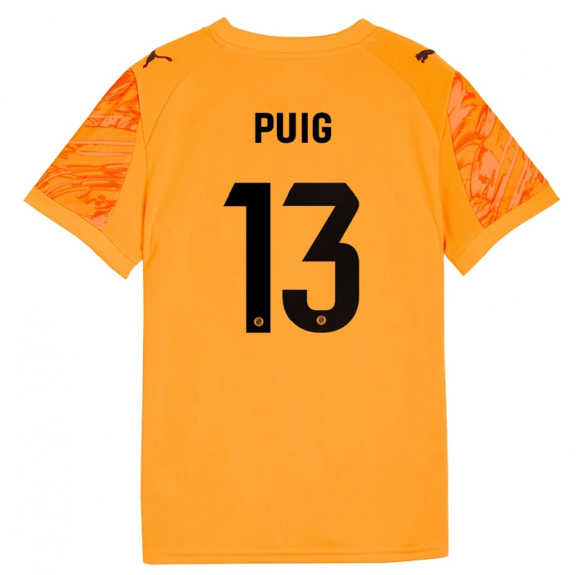 Danxen Børn Sergi Puig #13 Orange Sort Målmandstrøje 2025/26 Trøje T-shirt