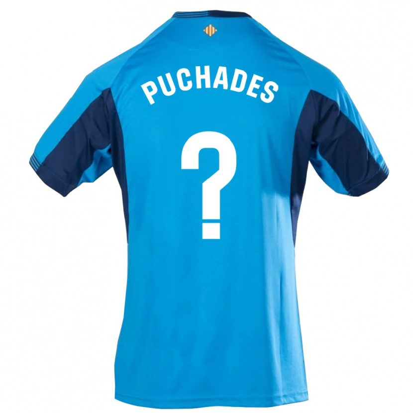 Danxen Børn Fran Puchades #0 Blå Hvid Målmandstrøje 2025/26 Trøje T-shirt