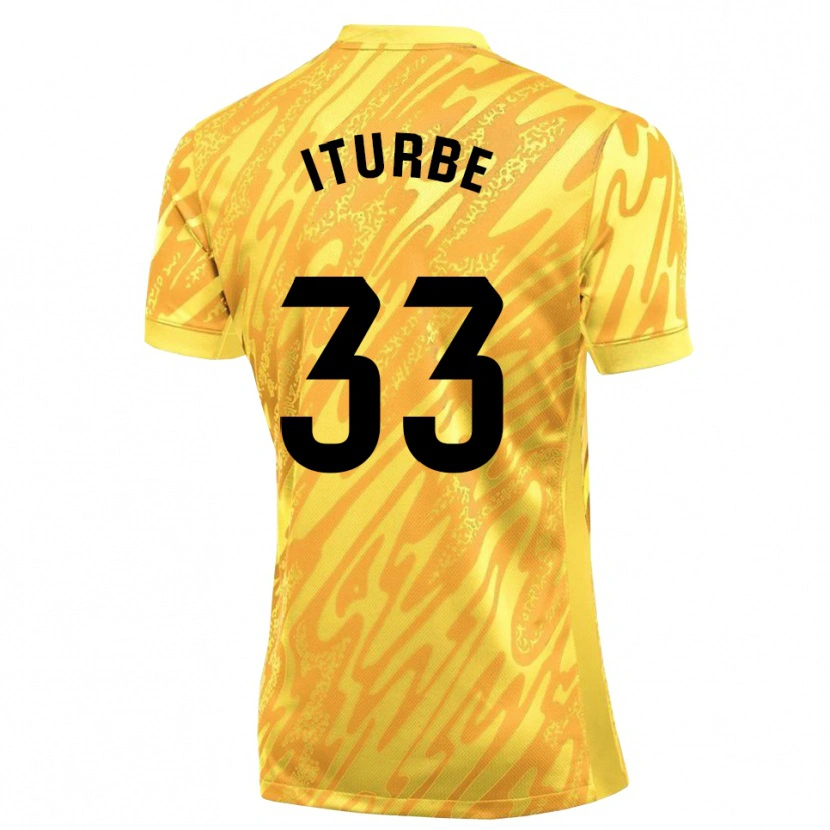 Danxen Børn Alejandro Iturbe #33 Gul Sort Målmandstrøje 2025/26 Trøje T-shirt