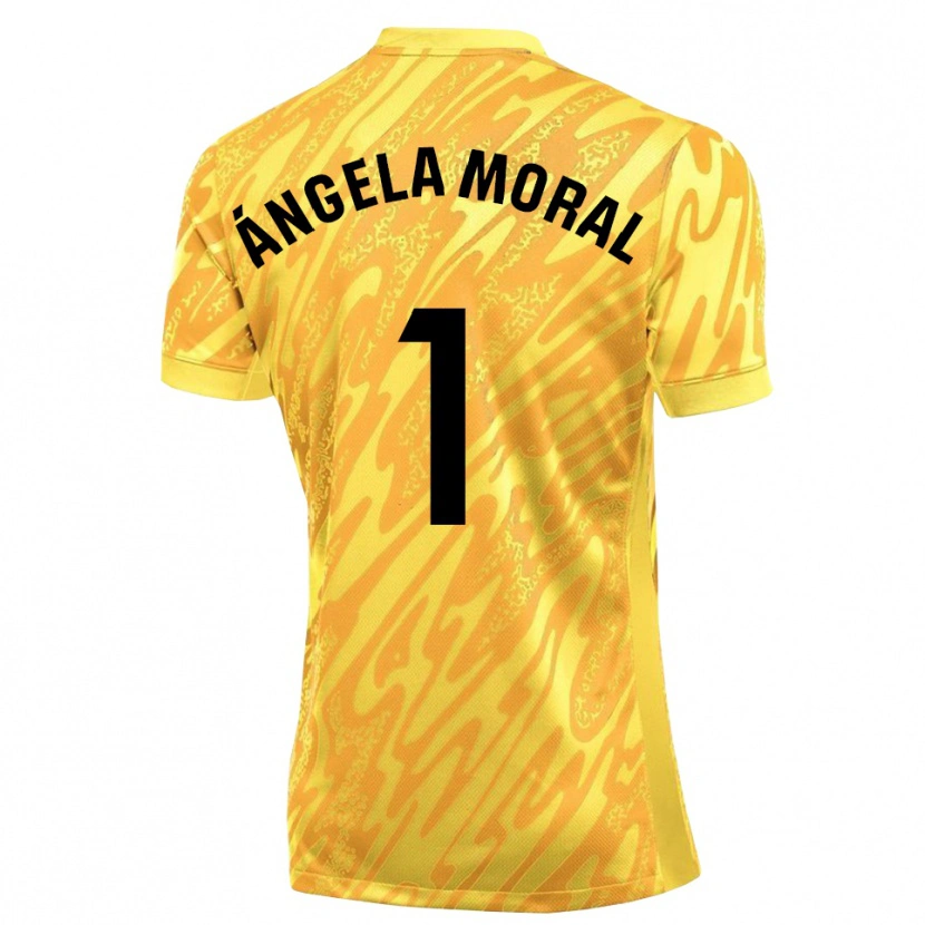 Danxen Børn Ángela Moral Ferrer #1 Gul Sort Målmandstrøje 2025/26 Trøje T-shirt