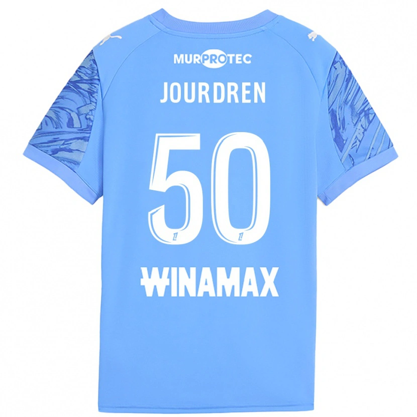 Danxen Børn Ilan Jourdren #50 Lyseblå Hvid Målmandstrøje 2025/26 Trøje T-shirt