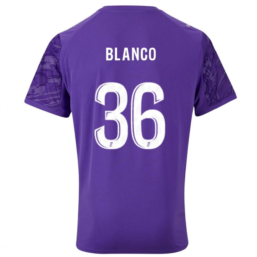 Danxen Børn Rubén Blanco #36 Lilla Hvid Målmandstrøje 2025/26 Trøje T-shirt