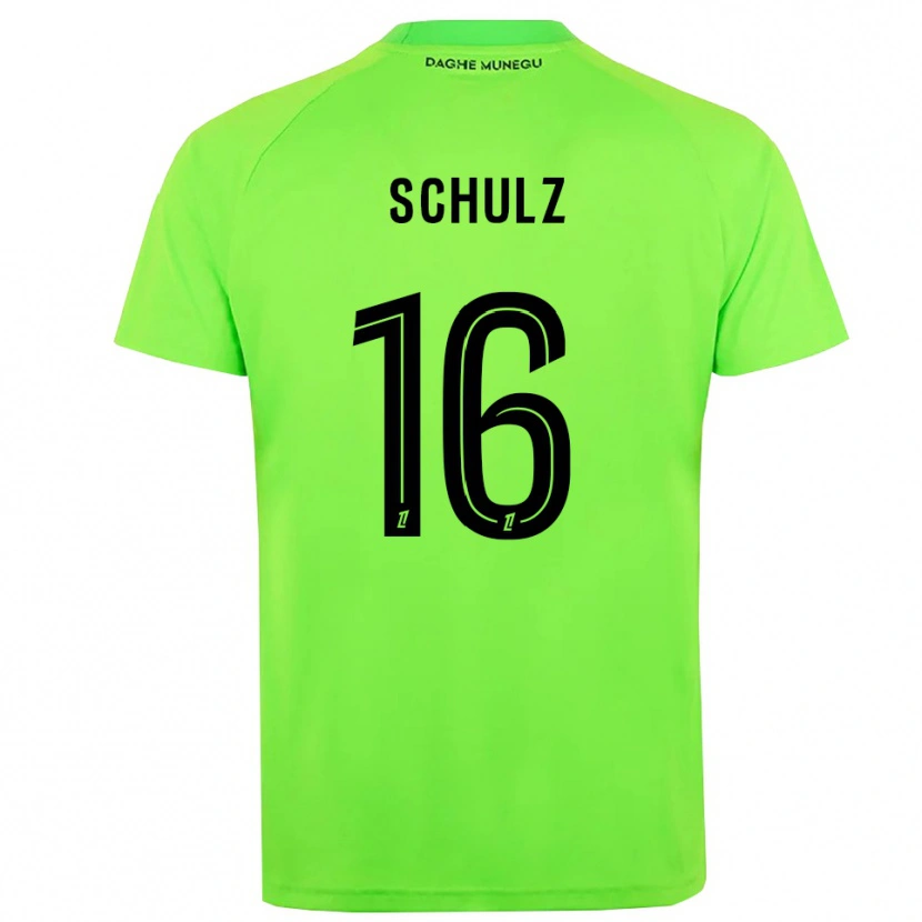 Danxen Børn Ethan Schulz #16 Grøn Sort Målmandstrøje 2025/26 Trøje T-shirt