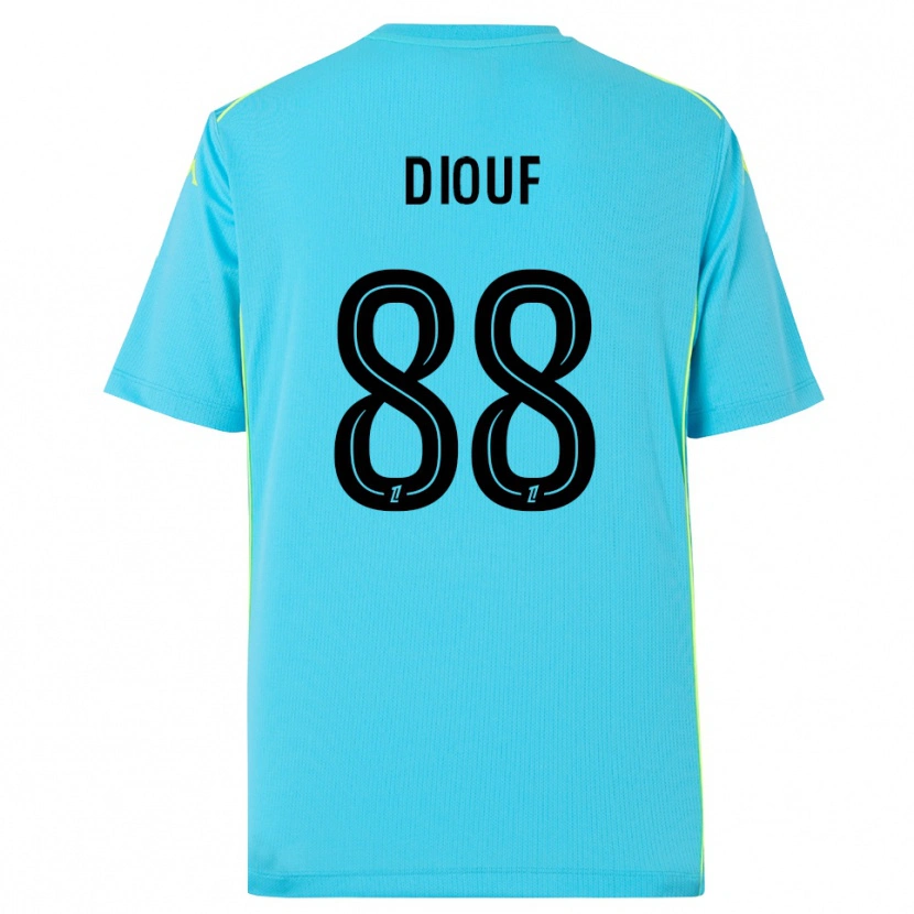 Danxen Børn Yehvann Diouf #88 Himmelblå Sort Målmandstrøje 2025/26 Trøje T-shirt