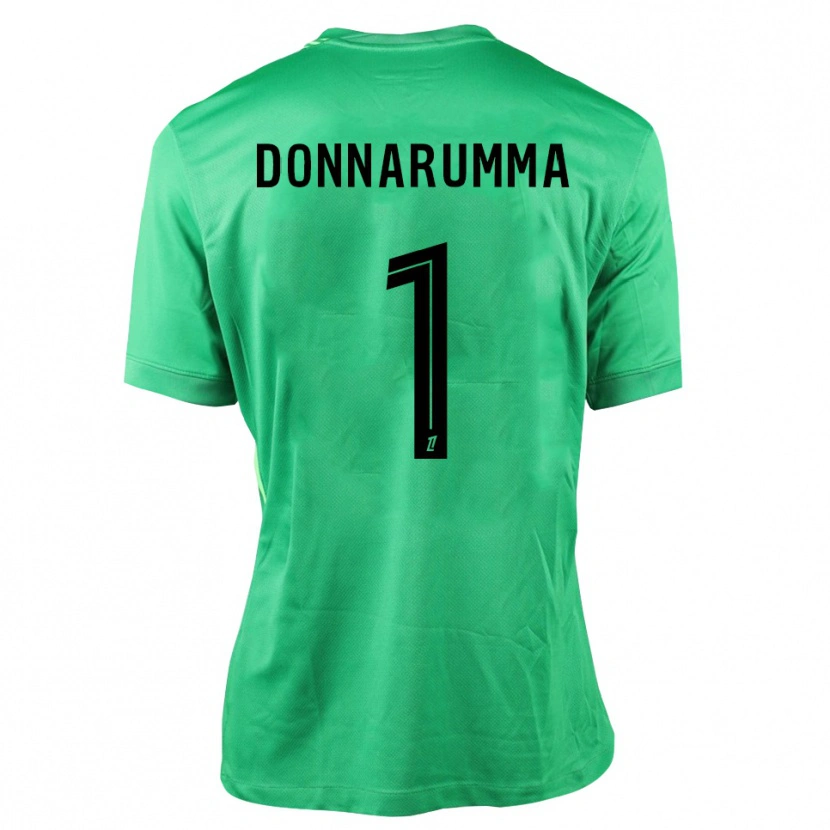 Danxen Børn Gianluigi Donnarumma #1 Grøn Sort Målmandstrøje 2025/26 Trøje T-shirt