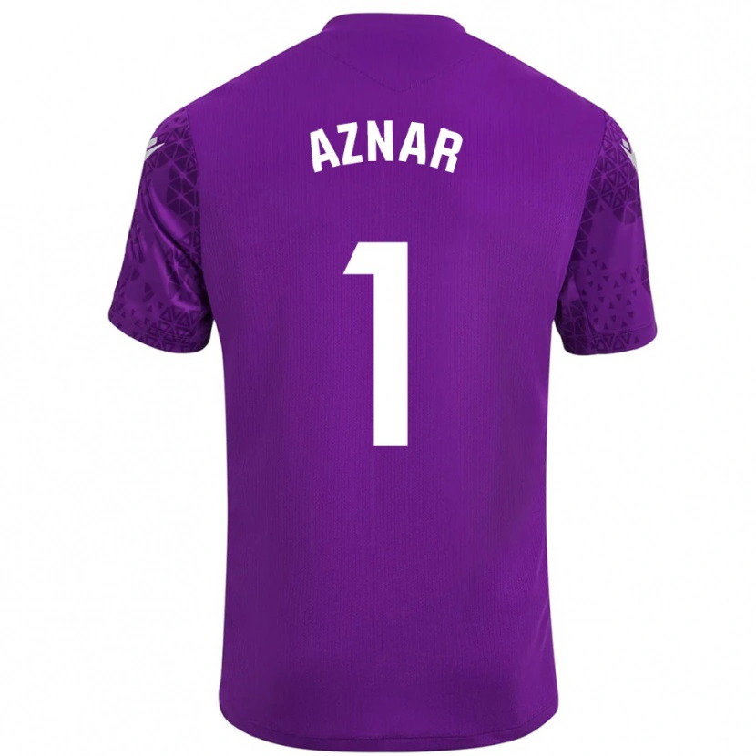 Danxen Børn Victor Aznar #1 Mørk Lilla Hvid Målmandstrøje 2025/26 Trøje T-shirt