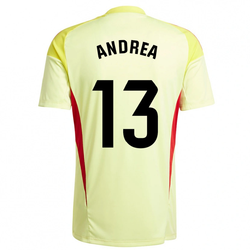 Danxen Børn Andrea Romero Burgos #13 Lys Gul Sort Målmandstrøje 2025/26 Trøje T-shirt