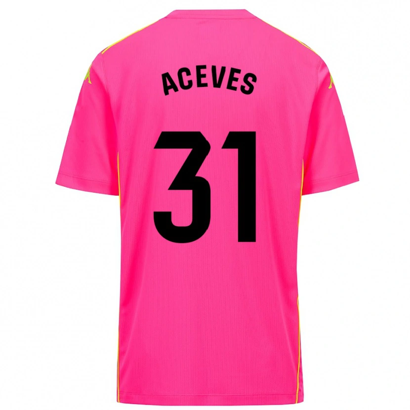 Danxen Børn Álvaro Aceves #31 Dyb Pink Sort Målmandstrøje 2025/26 Trøje T-shirt