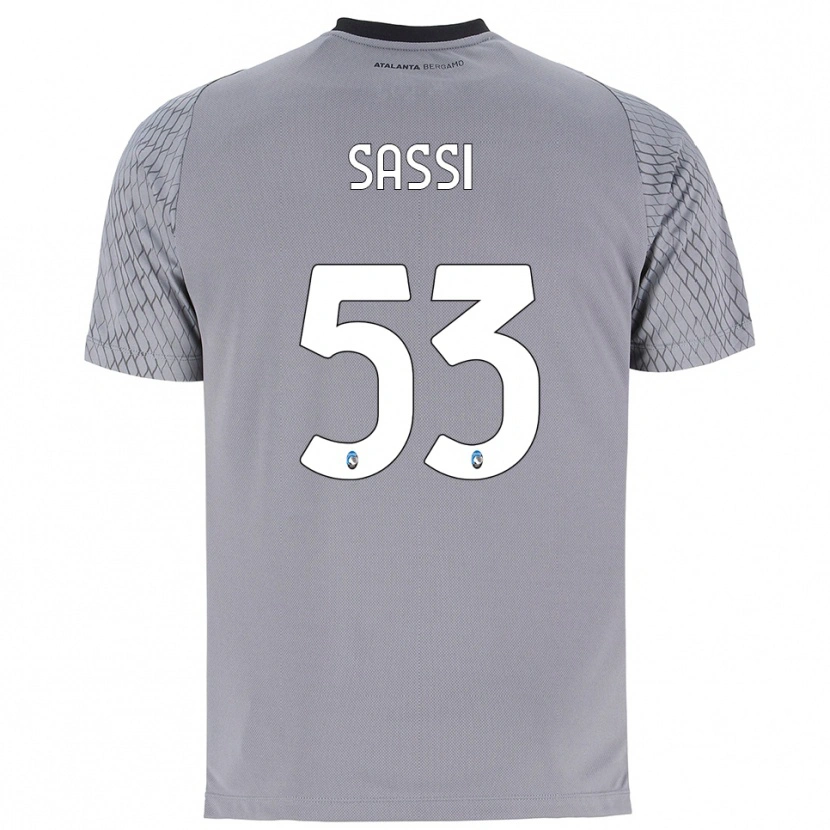Danxen Børn Jacopo Sassi #53 Grå Blå Rød Målmandstrøje 2025/26 Trøje T-shirt