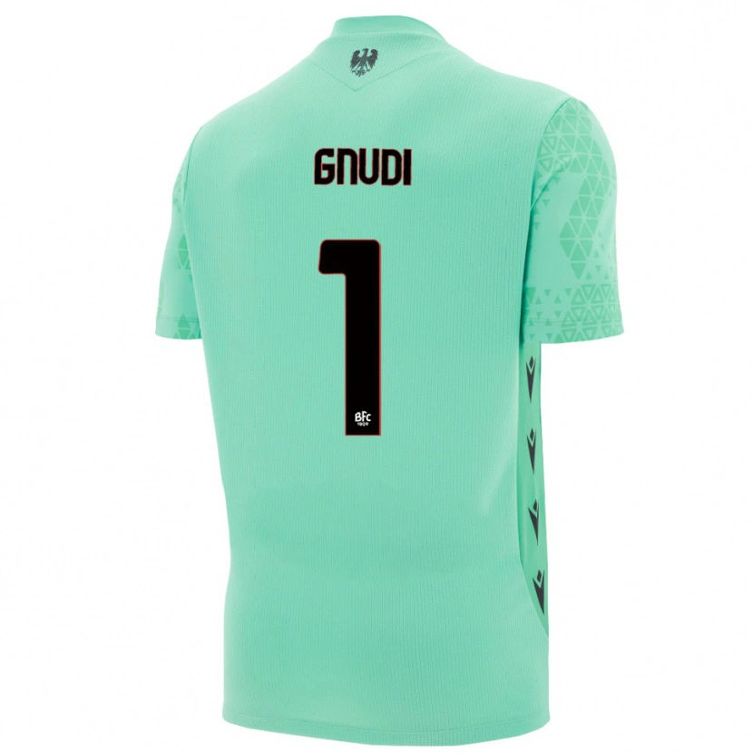 Danxen Børn Riccardo Gnudi #1 Mint Blå Sort Målmandstrøje 2025/26 Trøje T-shirt