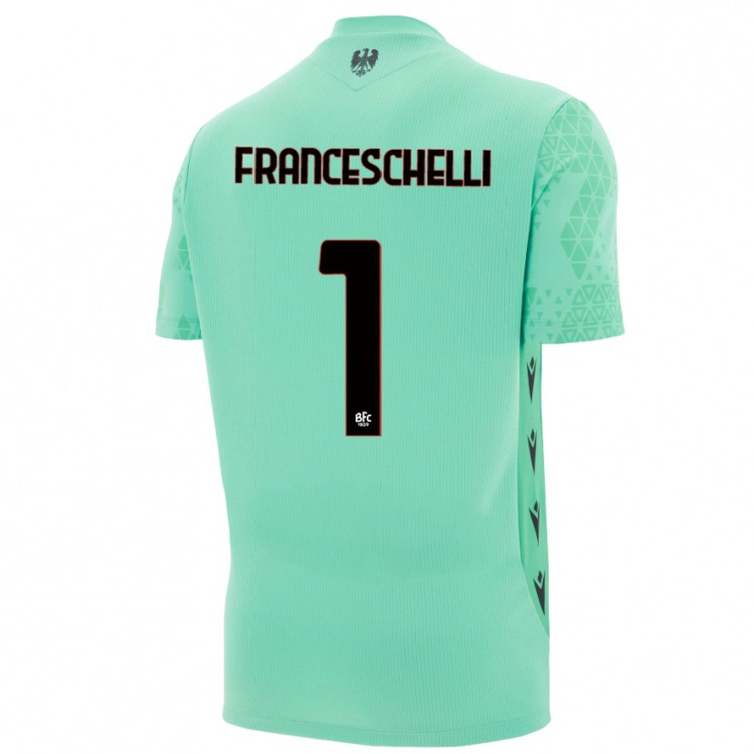 Danxen Børn Matteo Franceschelli #1 Mint Blå Sort Målmandstrøje 2025/26 Trøje T-shirt