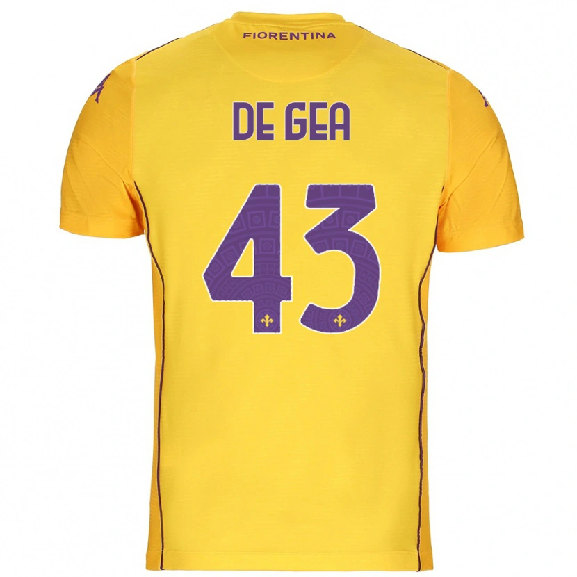 Danxen Børn David de Gea #43 Orange Gul Lilla Målmandstrøje 2025/26 Trøje T-shirt