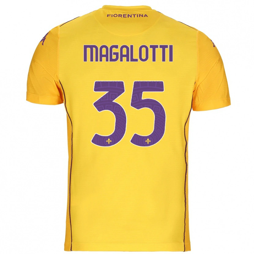 Danxen Børn Mattia Magalotti #35 Orange Gul Lilla Målmandstrøje 2025/26 Trøje T-shirt