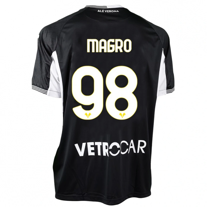 Danxen Børn Federico Magro #98 Sort Hvid Målmandstrøje 2025/26 Trøje T-shirt