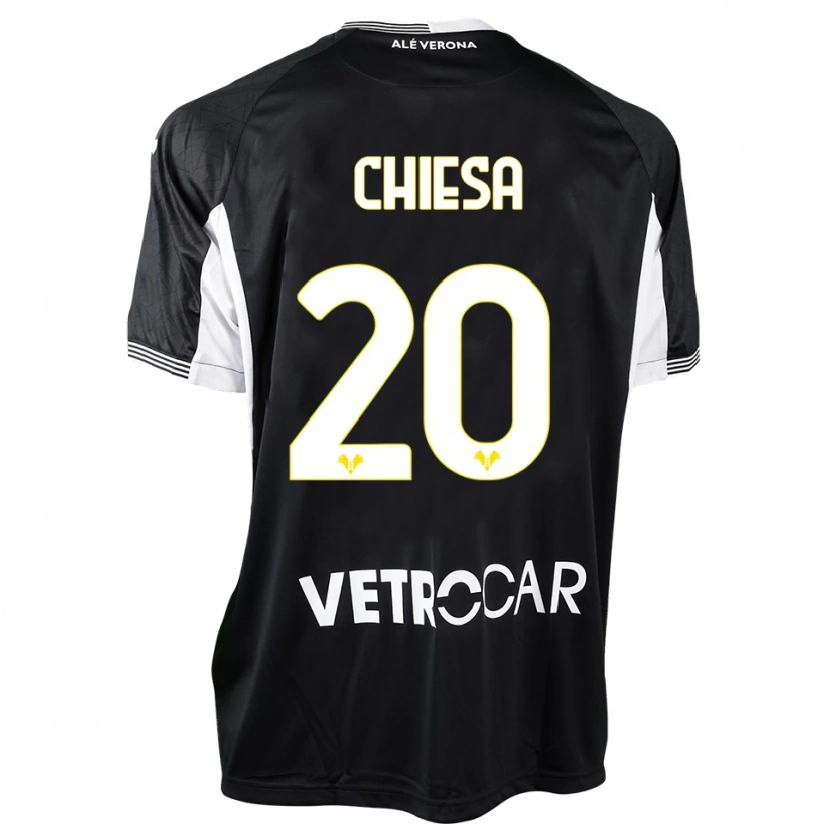 Danxen Børn Mattia Chiesa #20 Sort Hvid Målmandstrøje 2025/26 Trøje T-shirt