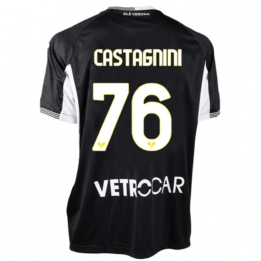 Danxen Børn Mirko Castagnini #76 Sort Hvid Målmandstrøje 2025/26 Trøje T-shirt