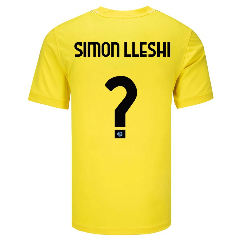 Danxen Børn Simon Lleshi #0 Lysegul Sort Målmandstrøje 2025/26 Trøje T-shirt