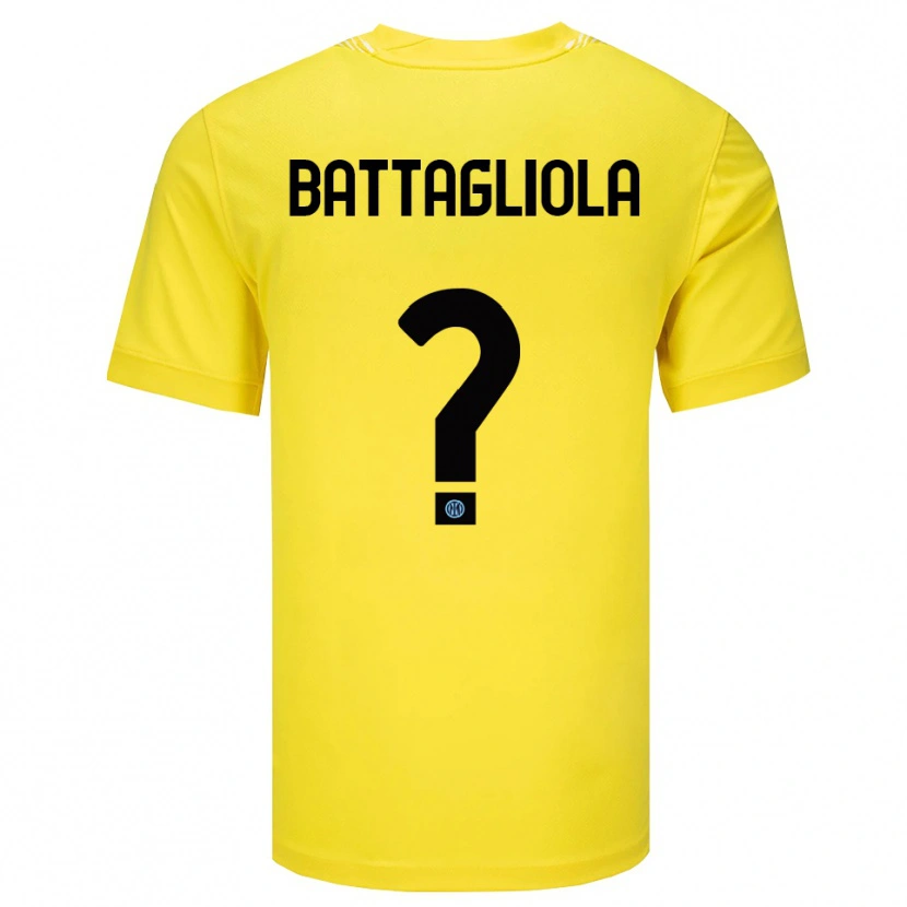 Danxen Børn Lorenzo Battagliola #0 Lysegul Sort Målmandstrøje 2025/26 Trøje T-shirt