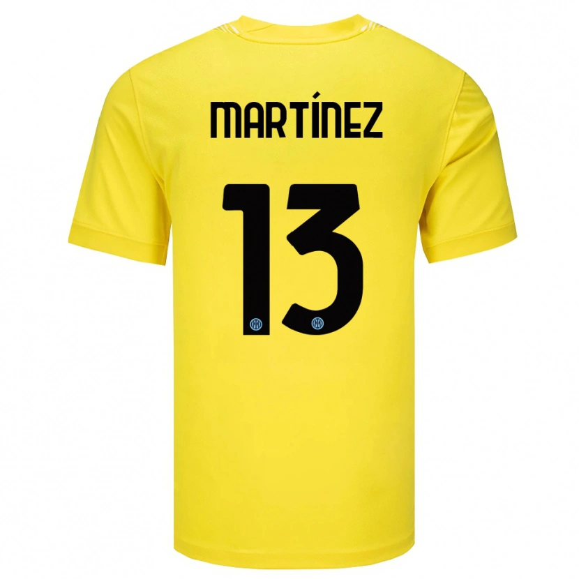 Danxen Børn Josep Martínez #13 Lysegul Sort Målmandstrøje 2025/26 Trøje T-shirt
