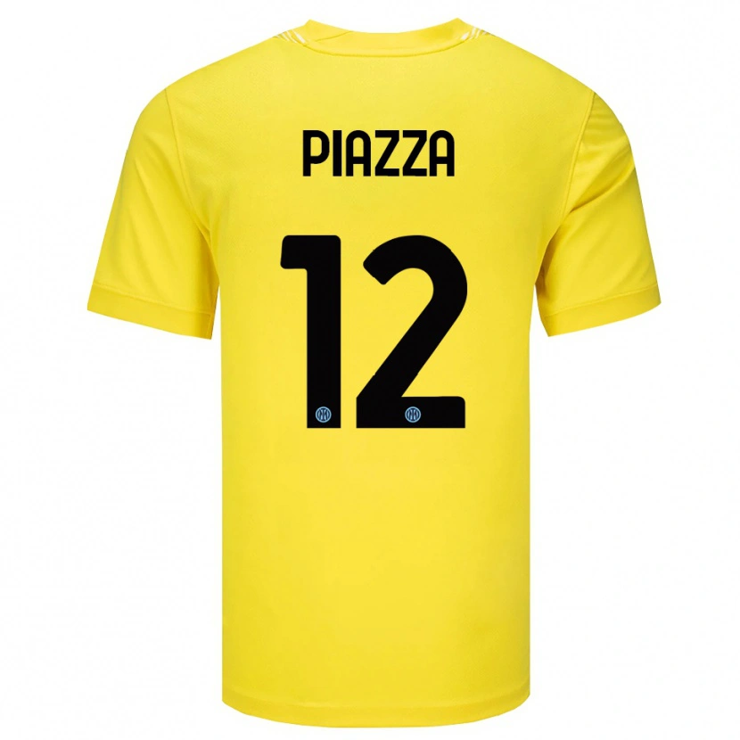 Danxen Børn Alessia Piazza #12 Lysegul Sort Målmandstrøje 2025/26 Trøje T-shirt