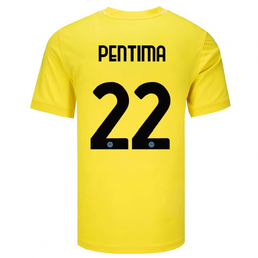 Danxen Børn Alessandro Pentima #22 Lysegul Sort Målmandstrøje 2025/26 Trøje T-shirt