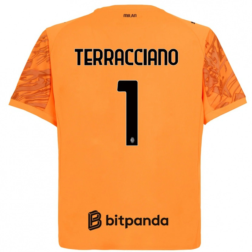 Danxen Børn Pietro Terracciano #1 Orange Gul Sort Målmandstrøje 2025/26 Trøje T-shirt