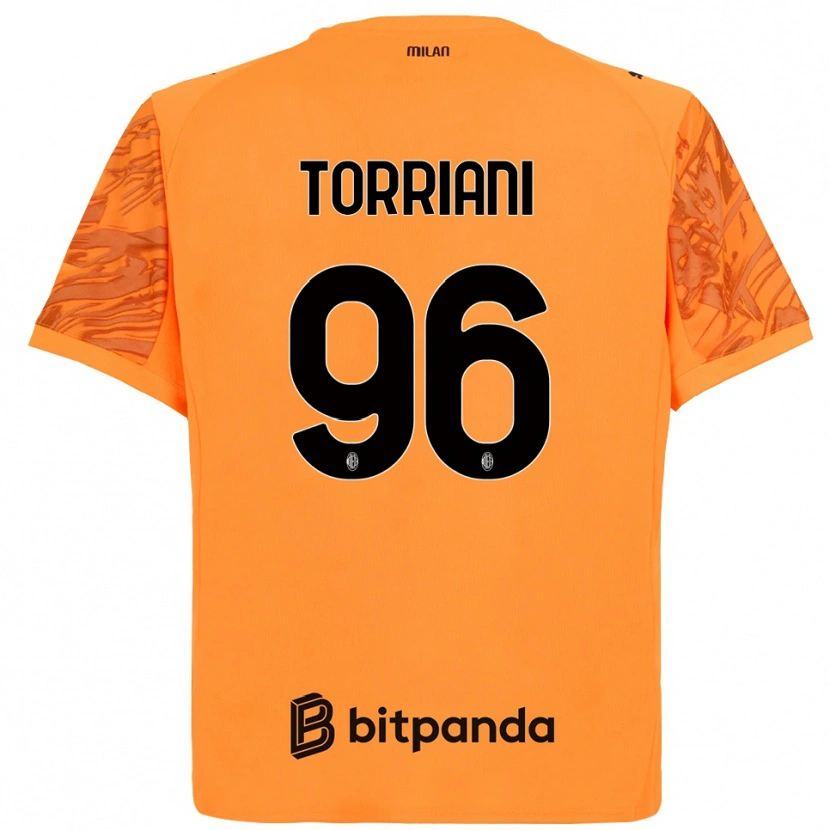 Danxen Børn Lorenzo Torriani #96 Orange Gul Sort Målmandstrøje 2025/26 Trøje T-shirt