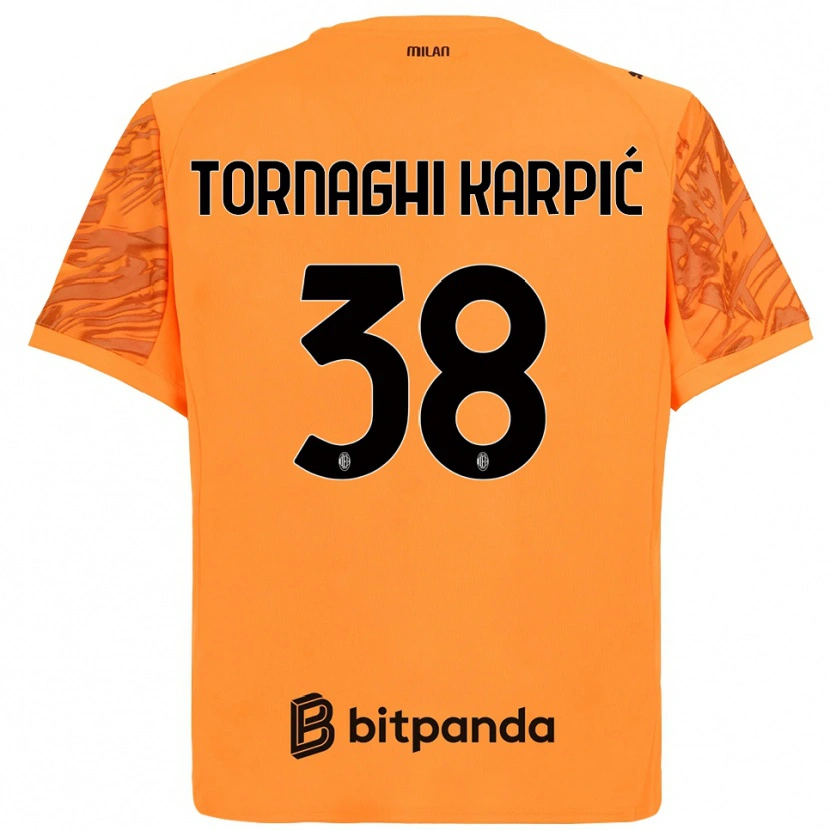 Danxen Børn Lavinia Tornaghi Karpić #38 Orange Gul Sort Målmandstrøje 2025/26 Trøje T-shirt