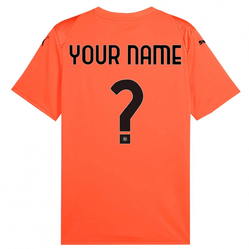 Danxen Børn US Sassuolo Orange Sort Målmandstrøje 2025/26 Trøje T-shirt