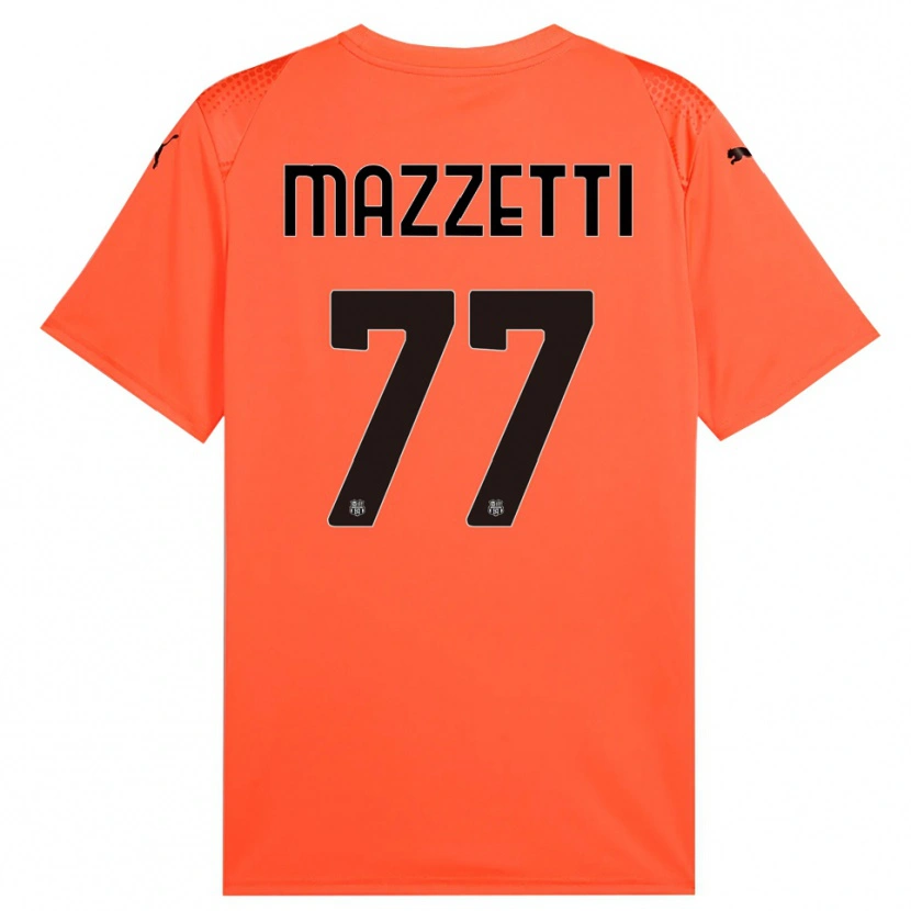 Danxen Børn Riccardo Mazzetti #77 Orange Sort Målmandstrøje 2025/26 Trøje T-shirt