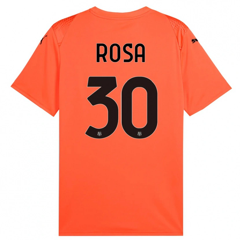 Danxen Børn Enrico Rosa #30 Orange Sort Målmandstrøje 2025/26 Trøje T-shirt