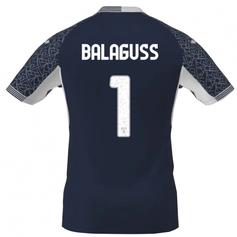 Danxen Børn Nils Balaguss #1 Blå Sort Hvid Målmandstrøje 2025/26 Trøje T-shirt