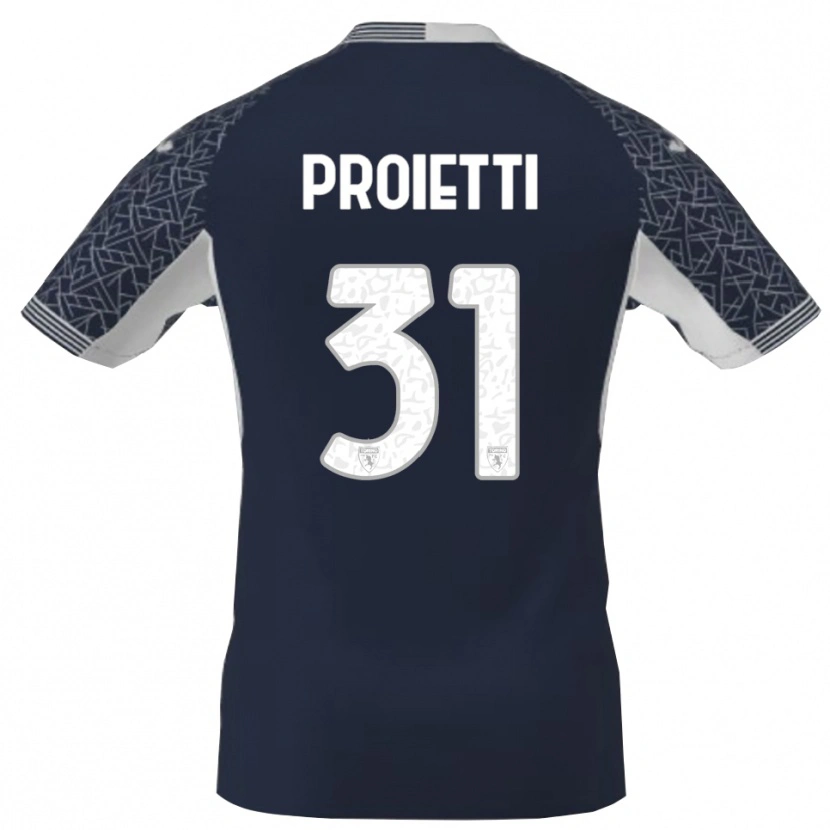 Danxen Børn Riccardo Proietti #31 Blå Sort Hvid Målmandstrøje 2025/26 Trøje T-shirt