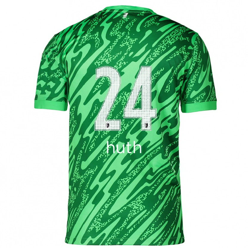 Danxen Børn Jannik Huth #24 Grøn Hvid Målmandstrøje 2025/26 Trøje T-shirt