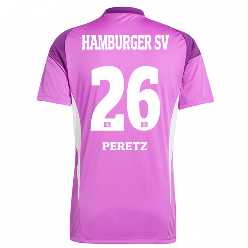 Danxen Børn Daniel Peretz #26 Lilla Hvid Lilla Målmandstrøje 2025/26 Trøje T-shirt