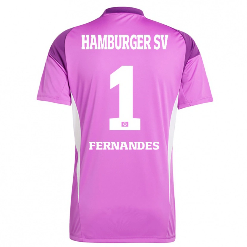 Danxen Børn Daniel Heuer Fernandes #1 Lilla Hvid Lilla Målmandstrøje 2025/26 Trøje T-shirt
