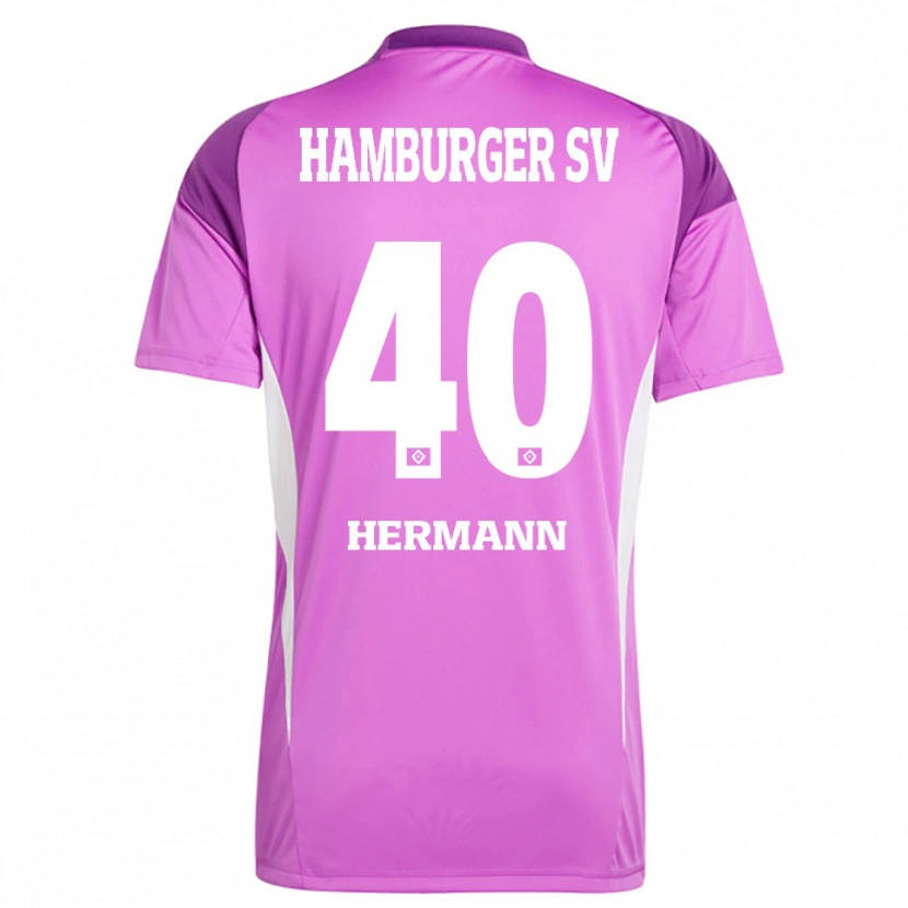 Danxen Børn Hannes Hermann #40 Lilla Hvid Lilla Målmandstrøje 2025/26 Trøje T-shirt