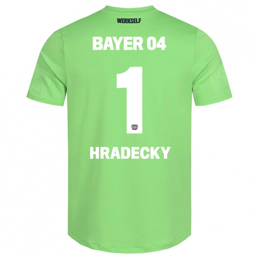 Danxen Børn Lukas Hradecky #1 Lys Grøn Hvid Målmandstrøje 2025/26 Trøje T-shirt