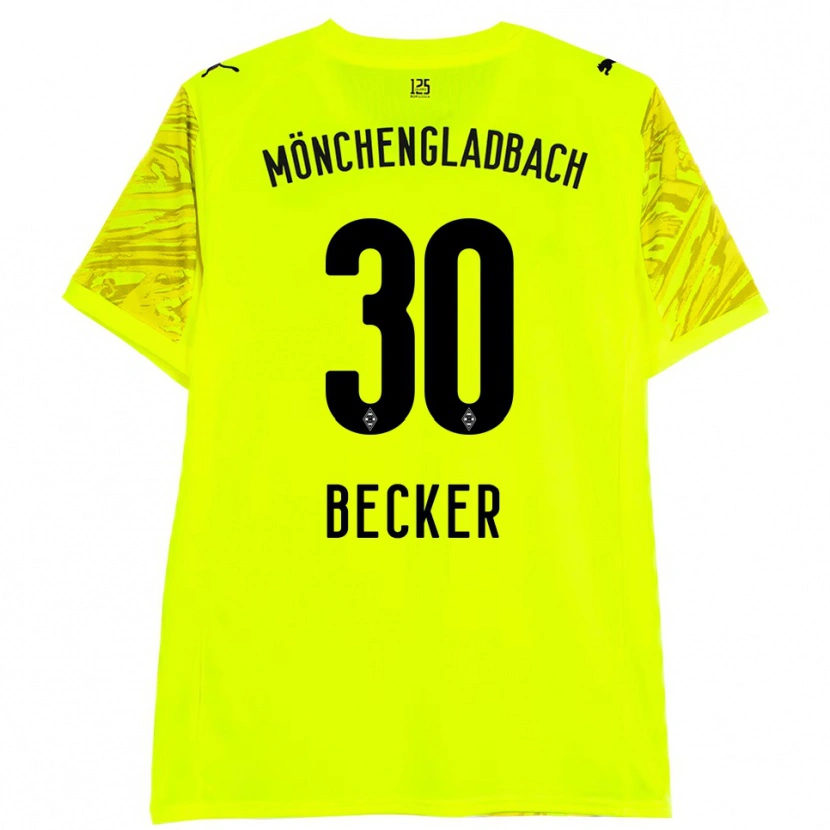 Danxen Børn Benjamin Becker #30 Gul Sort Målmandstrøje 2025/26 Trøje T-shirt