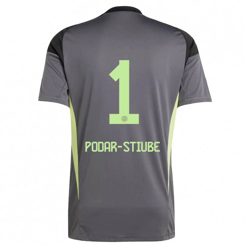 Danxen Børn David Podar-Stiube #1 Sort Grøn Gul Målmandstrøje 2025/26 Trøje T-shirt