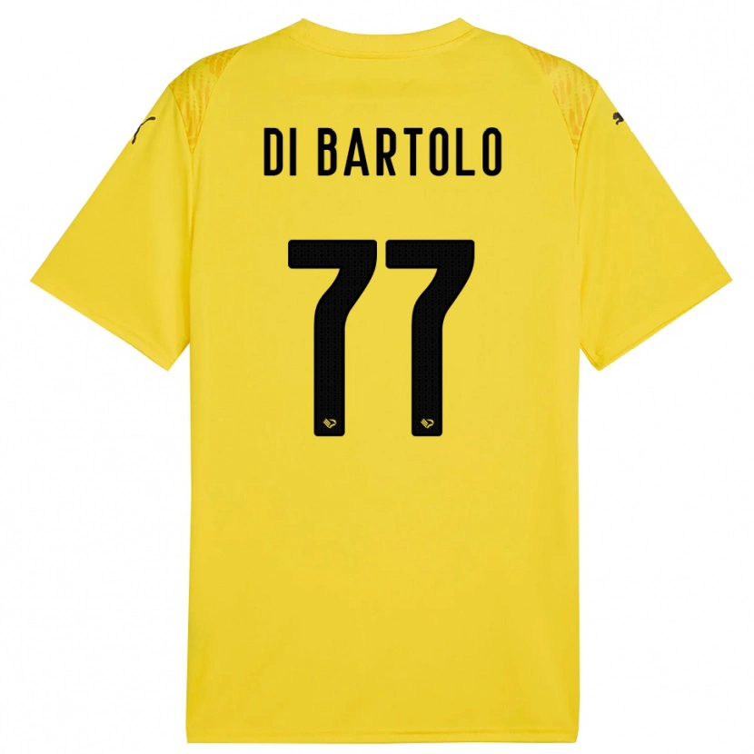 Danxen Børn Francesco Di Bartolo #77 Gul Sort Målmandstrøje 2025/26 Trøje T-shirt