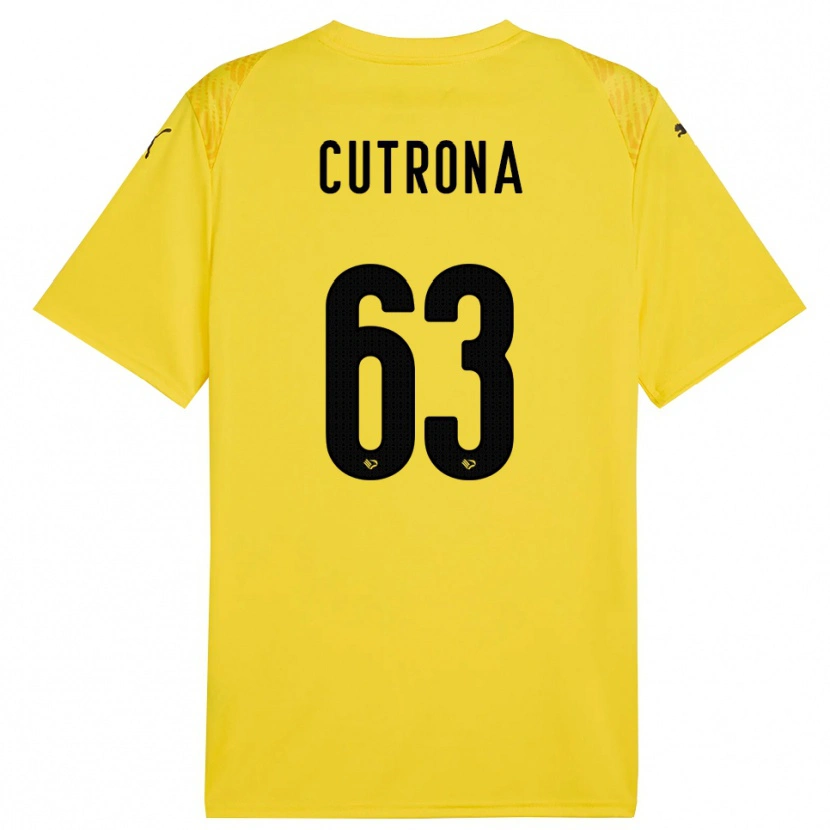 Danxen Børn Francesco Cutrona #63 Gul Sort Målmandstrøje 2025/26 Trøje T-shirt