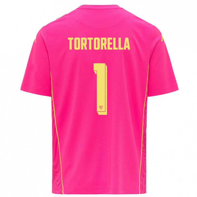 Danxen Børn Diego Tortorella #1 Dybe Pink Gul Målmandstrøje 2025/26 Trøje T-shirt