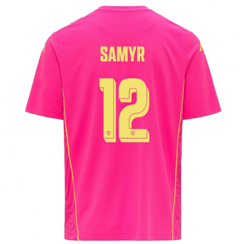 Danxen Børn Walid Samyr #12 Dybe Pink Gul Målmandstrøje 2025/26 Trøje T-shirt